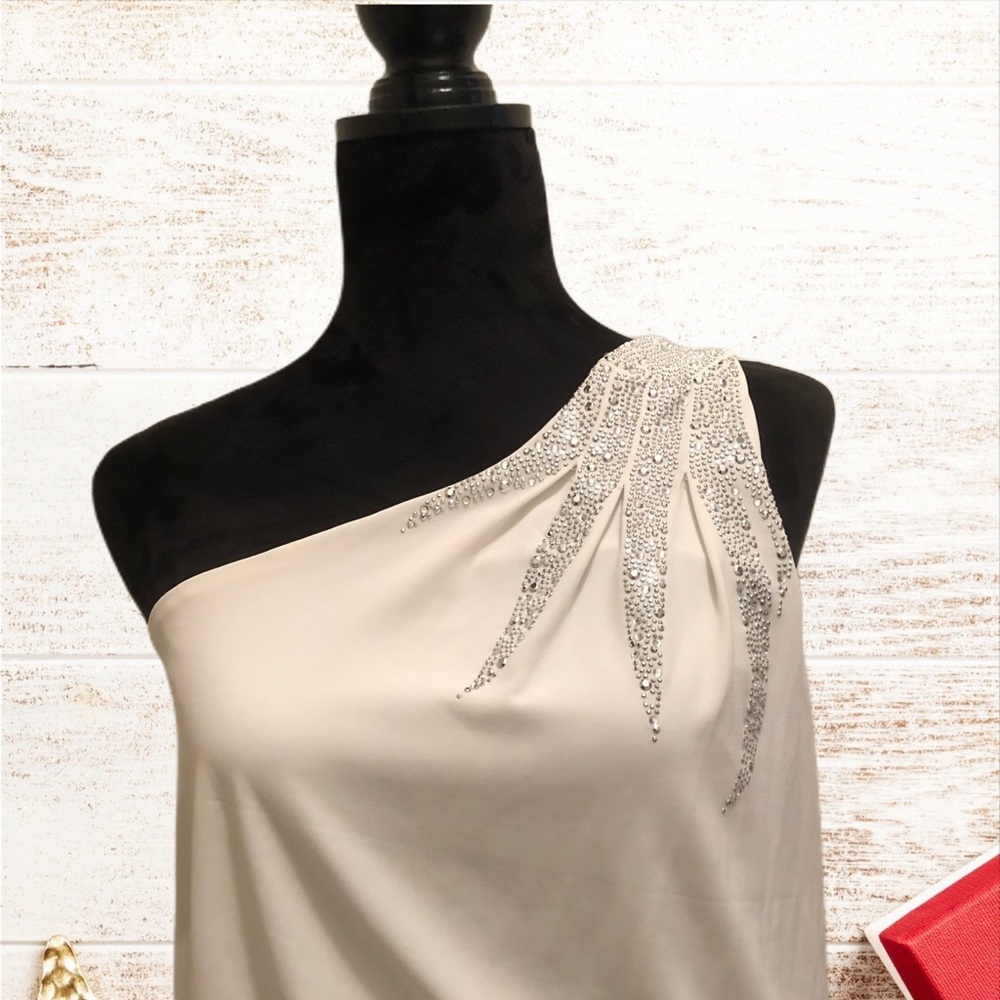 One strap black and white cocktail dress- sparkle